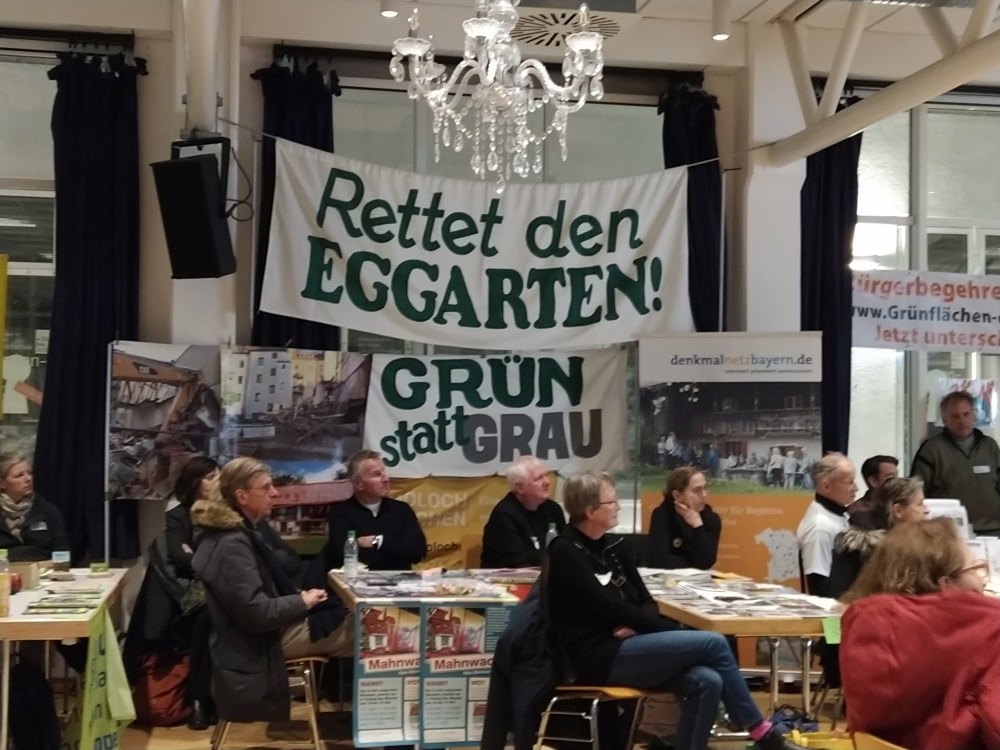 Stand der Bürgerinitiative Pro Eggarten in München